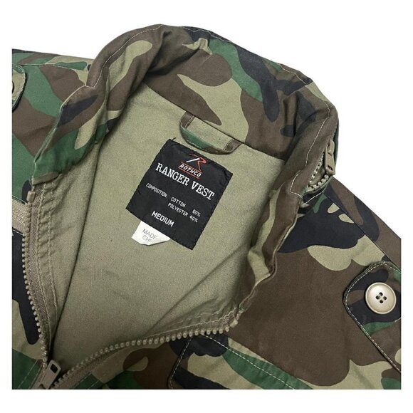 Vintage ROTHCO Ranger Vest Outdoor Forest Army Camo Vest - Mens Medium - Picture 3 of 5